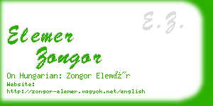 elemer zongor business card